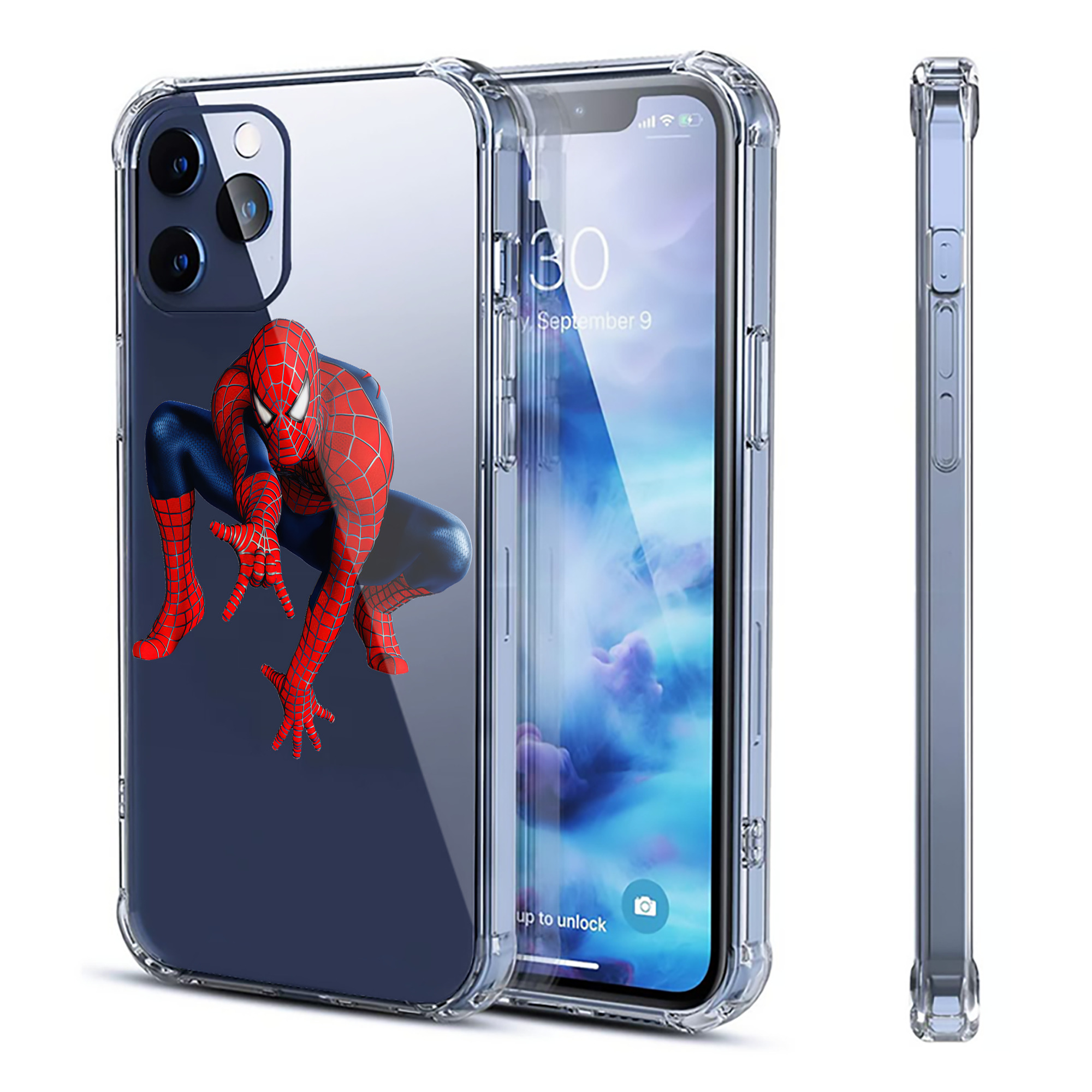 （画像用） Spider Man スパイダーマン 【iPhone 12シリーズ対応】透明スマホケース（クリアソフトケース）